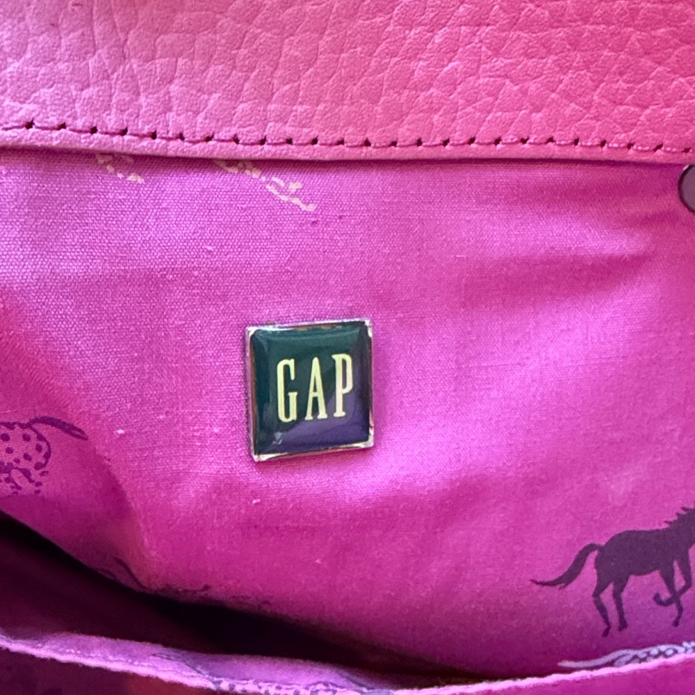 GAP Pink Pebbled Leather Tote Bag - Picture 2 of 7